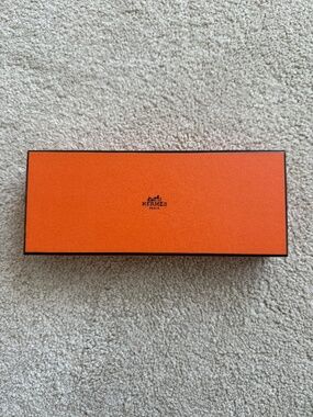 Authentic Hermes Small Square Gift Box - approx 3.5 x 8.25 inches